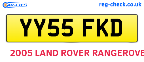 YY55FKD are the vehicle registration plates.
