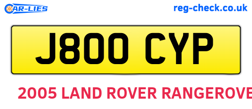 J800CYP are the vehicle registration plates.