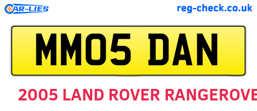 MM05DAN are the vehicle registration plates.