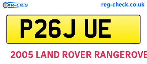 P26JUE are the vehicle registration plates.
