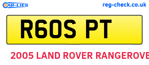 R60SPT are the vehicle registration plates.