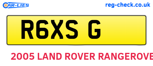 R6XSG are the vehicle registration plates.