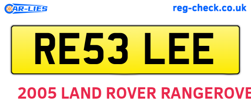 RE53LEE are the vehicle registration plates.