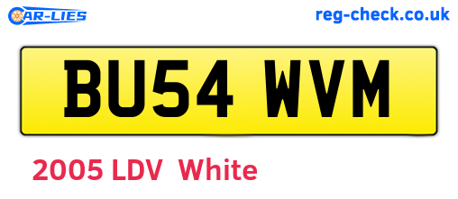 BU54WVM are the vehicle registration plates.