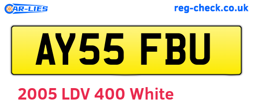 AY55FBU are the vehicle registration plates.
