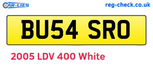 BU54SRO are the vehicle registration plates.
