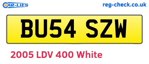 BU54SZW are the vehicle registration plates.