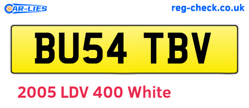 BU54TBV are the vehicle registration plates.
