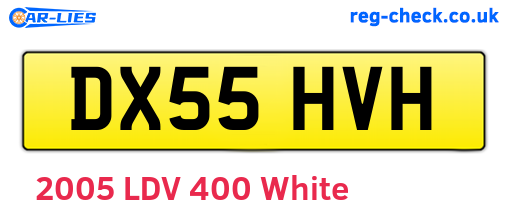 DX55HVH are the vehicle registration plates.