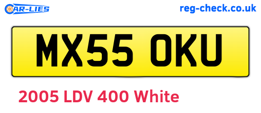 MX55OKU are the vehicle registration plates.