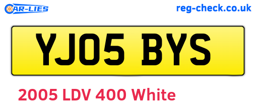 YJ05BYS are the vehicle registration plates.