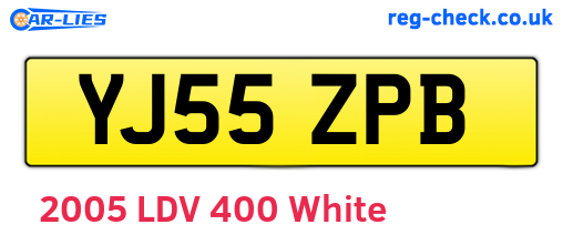 YJ55ZPB are the vehicle registration plates.