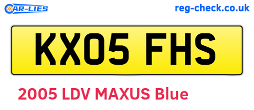 KX05FHS are the vehicle registration plates.