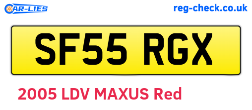 SF55RGX are the vehicle registration plates.