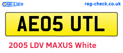 AE05UTL are the vehicle registration plates.
