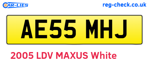 AE55MHJ are the vehicle registration plates.