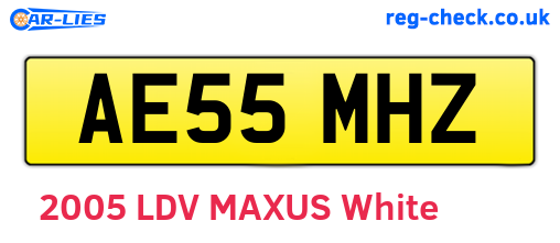 AE55MHZ are the vehicle registration plates.