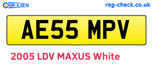AE55MPV are the vehicle registration plates.