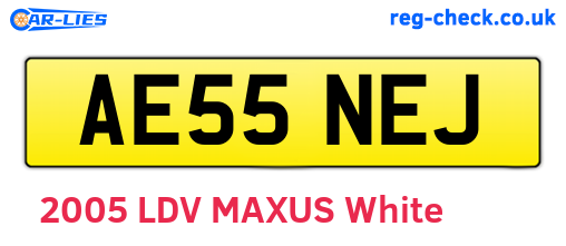 AE55NEJ are the vehicle registration plates.