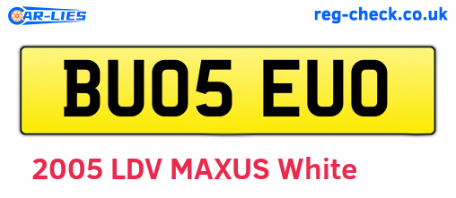 BU05EUO are the vehicle registration plates.