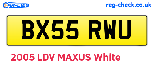 BX55RWU are the vehicle registration plates.