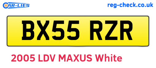 BX55RZR are the vehicle registration plates.