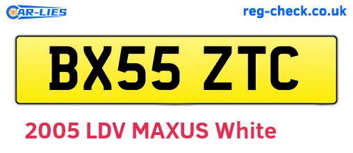 BX55ZTC are the vehicle registration plates.