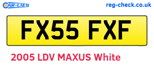 FX55FXF are the vehicle registration plates.