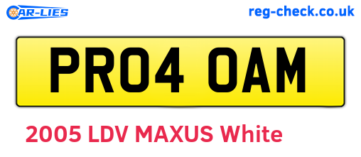 PR04OAM are the vehicle registration plates.