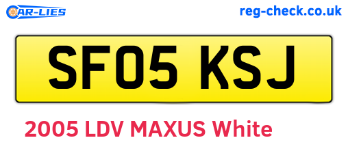 SF05KSJ are the vehicle registration plates.