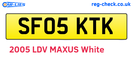 SF05KTK are the vehicle registration plates.