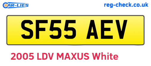SF55AEV are the vehicle registration plates.