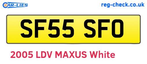 SF55SFO are the vehicle registration plates.