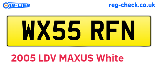 WX55RFN are the vehicle registration plates.