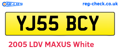 YJ55BCY are the vehicle registration plates.