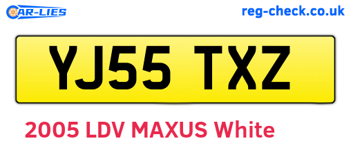 YJ55TXZ are the vehicle registration plates.