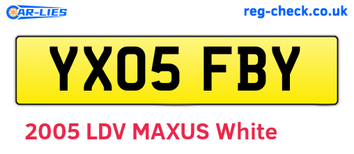 YX05FBY are the vehicle registration plates.