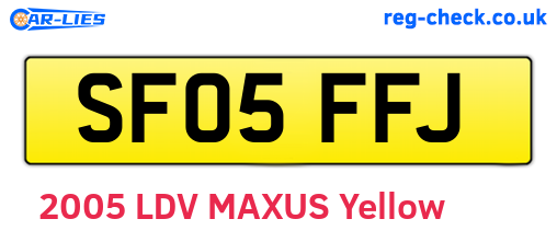 SF05FFJ are the vehicle registration plates.