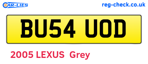 BU54UOD are the vehicle registration plates.