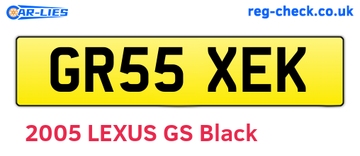 GR55XEK are the vehicle registration plates.