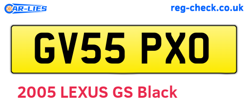 GV55PXO are the vehicle registration plates.