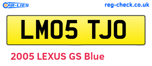 LM05TJO are the vehicle registration plates.