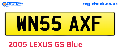 WN55AXF are the vehicle registration plates.