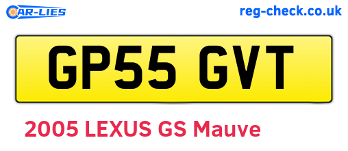 GP55GVT are the vehicle registration plates.