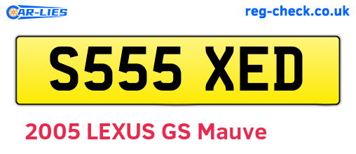 S555XED are the vehicle registration plates.