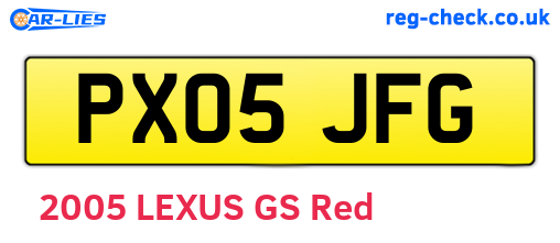 PX05JFG are the vehicle registration plates.