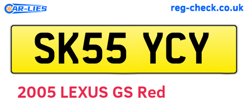 SK55YCY are the vehicle registration plates.