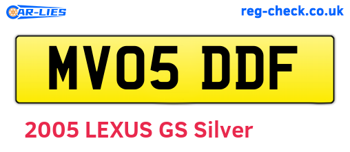 MV05DDF are the vehicle registration plates.