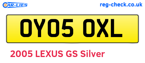 OY05OXL are the vehicle registration plates.