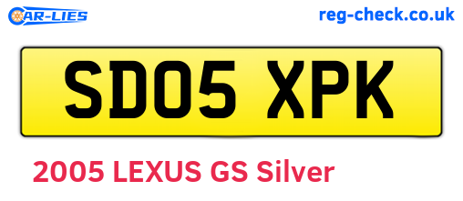 SD05XPK are the vehicle registration plates.